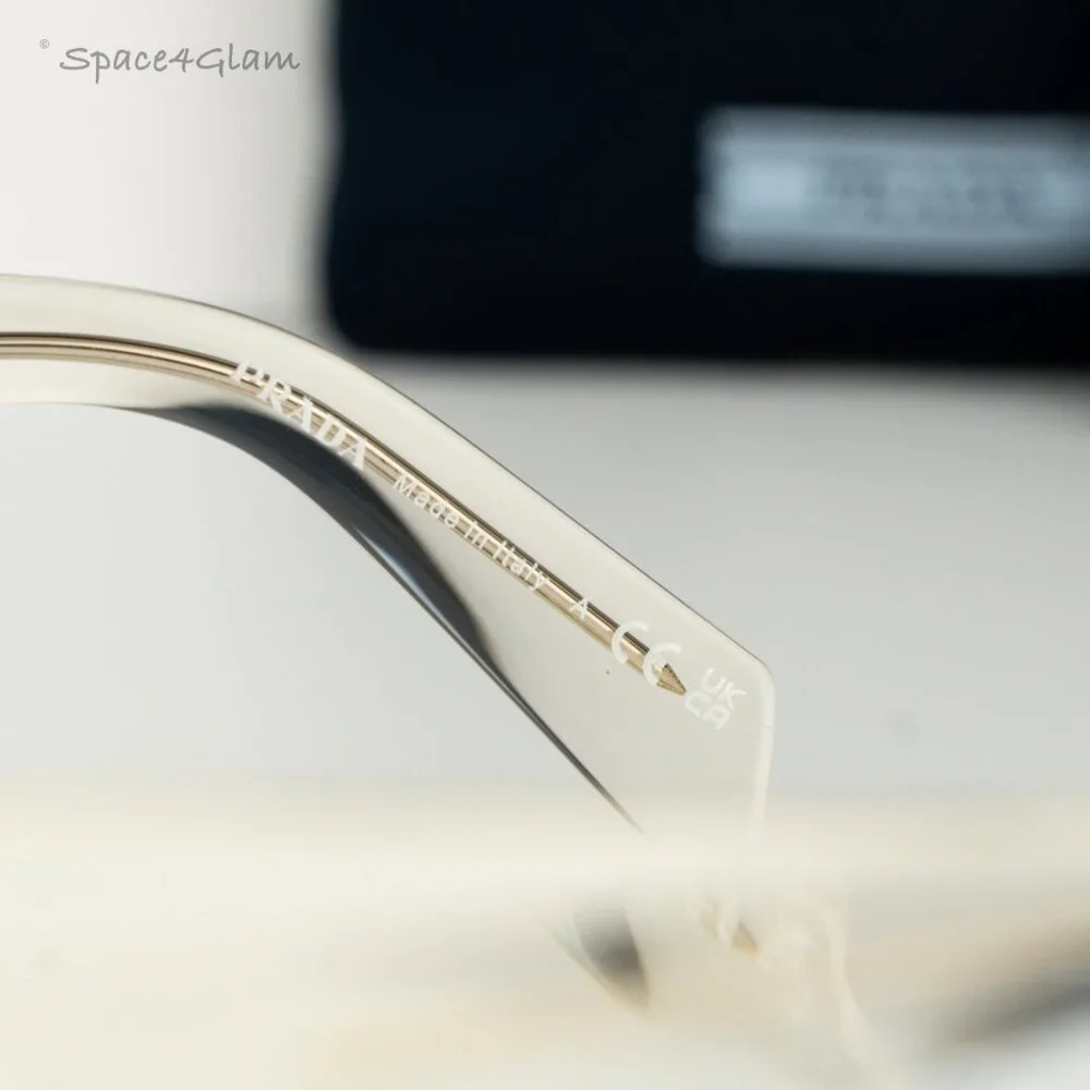 BRAND NEW Prada PR17WS 19X30N Clear Champagne Platino Mirror Unisex Sunglasses